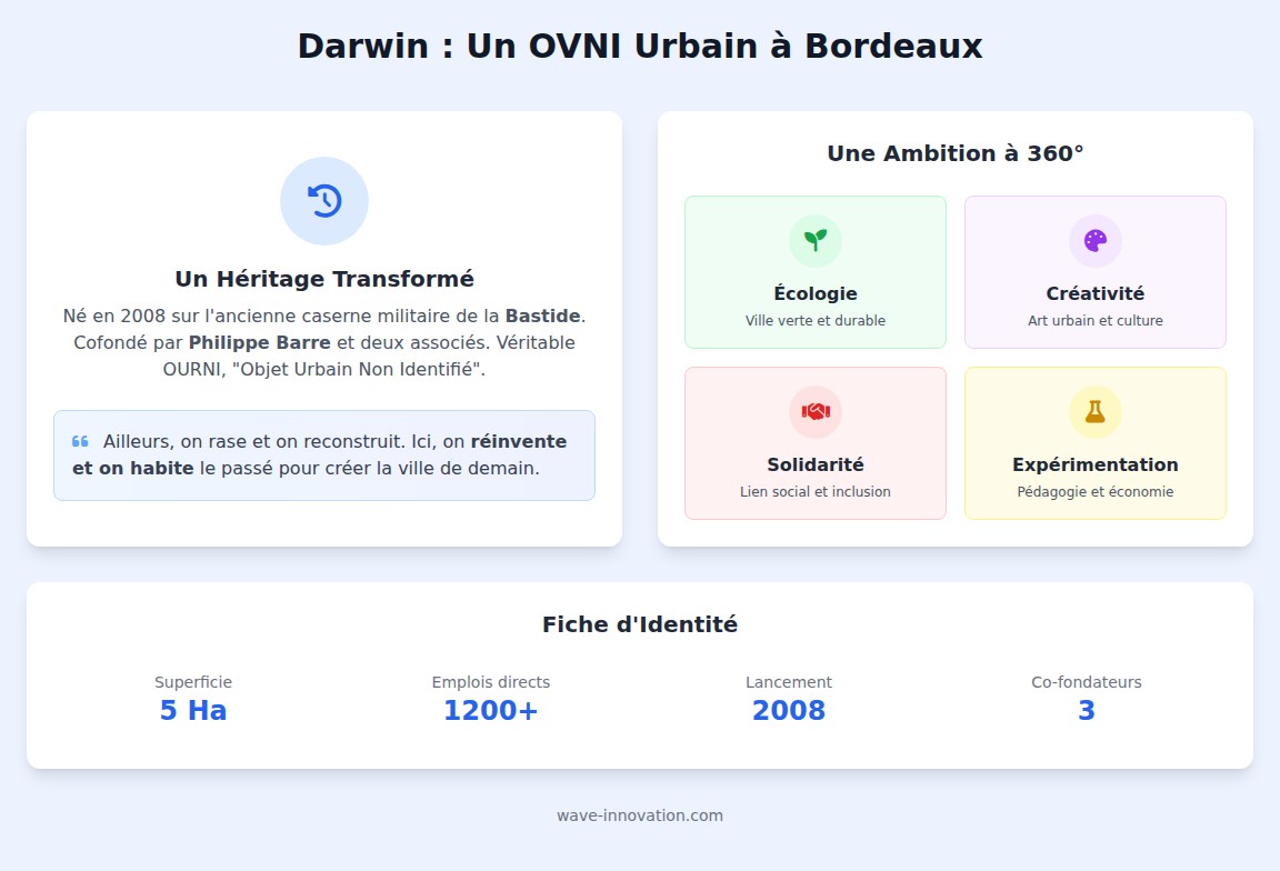 infographie Qu’est-ce que Darwin ? Un OVNI urbain à Bordeaux